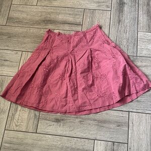 Women’s Pink Embroidered A-Line Skirt